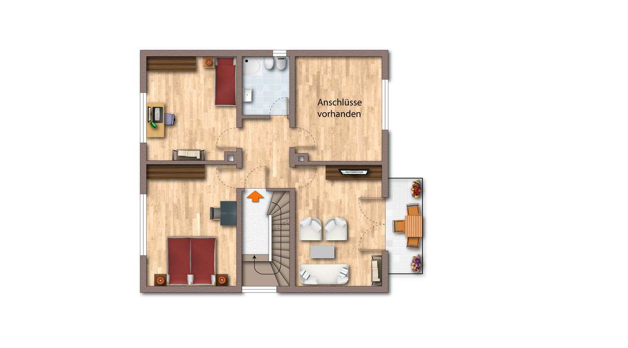 Vielseitiges 1-2-Familiehaus mit schönem Garten und großer Garage