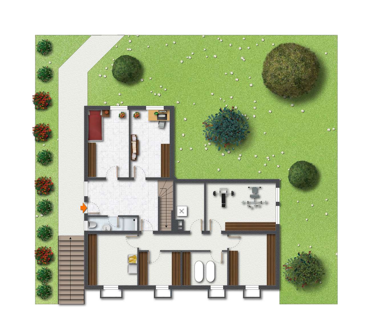 Herrlicher Bungalow mit Doppelgarage und einem sonnigen Grundstück in bester Lage von Baiertal