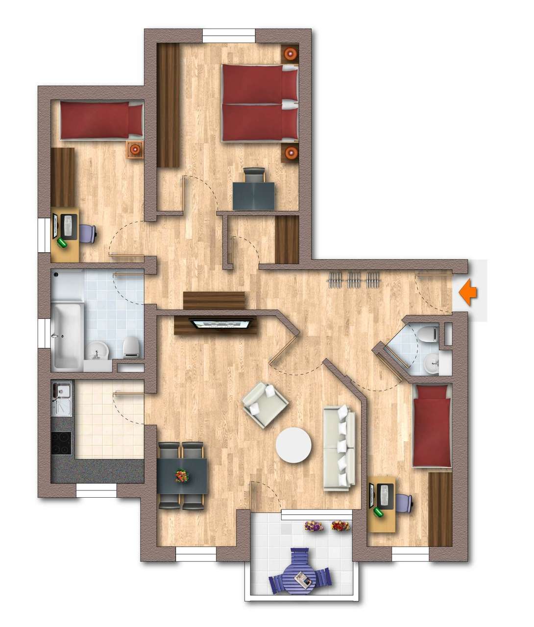 Charmante 4-Zimmerwohnung mit Balkon und separatem Kellerraum